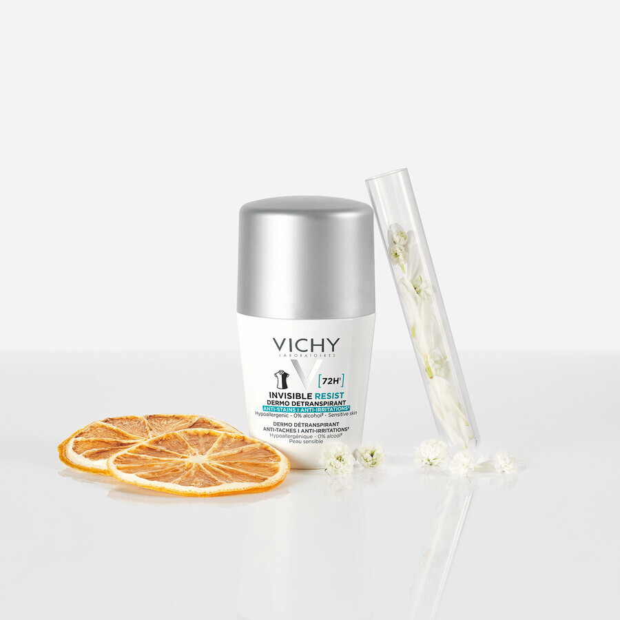 Vichy Invisible Resist, roll-on antiperspirant, against marks on clothes, 50 ml