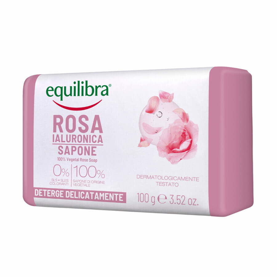 Cumpără Equilibra Rosa, săpun de trandafiri cu acid hialuronic, 100 g Equilibra Rosa, săpun de trandafiri cu acid hialuronic, 100 g