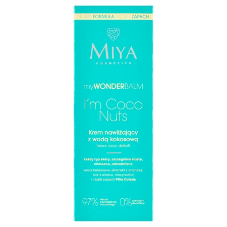 Miya myWONDERBALM I'm Coco Nuts, crema hidratante con agua de coco, 75 ml