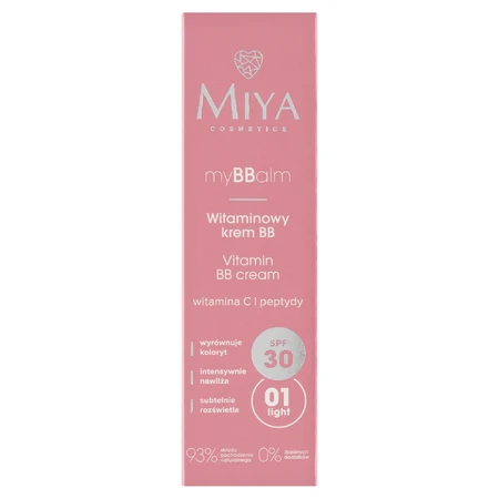 Miya myBBalm, crema BB vitaminada, FPS 30, 01 light, 30 ml