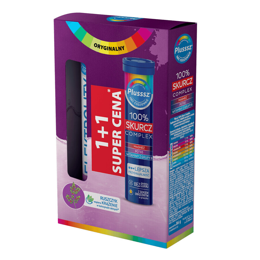 Boutique Set Plusssz Elektrolity Senior 100% Complex, 24 comprimés effervescents + 100% Skurcz Complex, 20 comprimés effervescents Set Plusssz Elektrolity Senior 100% Complex, 24 comprimés effervescents + 100% Skurcz Complex, 20 comprimés effervescents