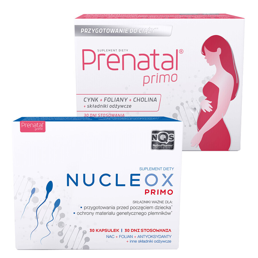 Set Prenatal Primo, 30 cápsulas + Nucleox Primo, 30 cápsulas