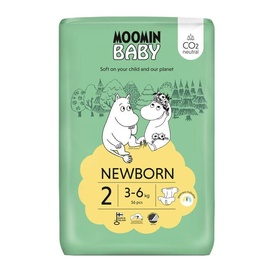 Buy Moomin Baby, diapers, size 2, 3-6 kg, 56 pcs Moomin Baby, diapers, size 2, 3-6 kg, 56 pcs