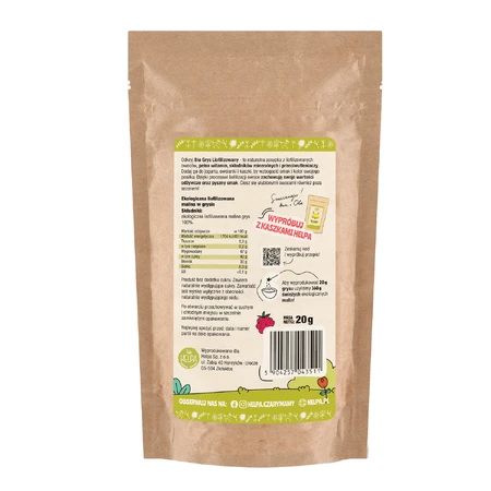 Helpa Bio gevriesdroogd grit, frambozenvlekjes, 20 g