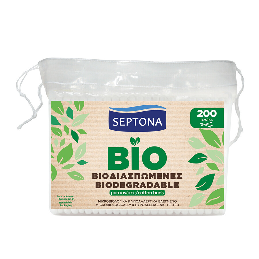 Winkel op Septona Ecolife, biologisch afbreekbare wattenstaafjes, 200 stuks Septona Ecolife, biologisch afbreekbare wattenstaafjes, 200 stuks