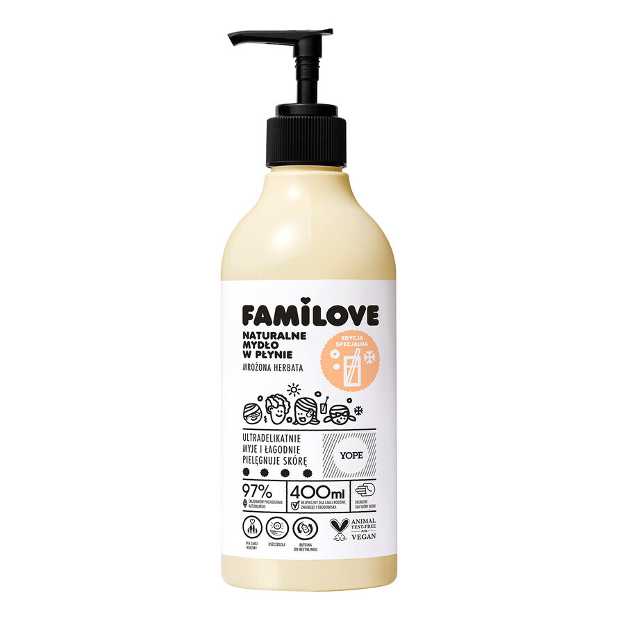 Shop Yope Familove, natürliche Flüssigseife, Eistee, 400 ml Yope Familove, natürliche Flüssigseife, Eistee, 400 ml
