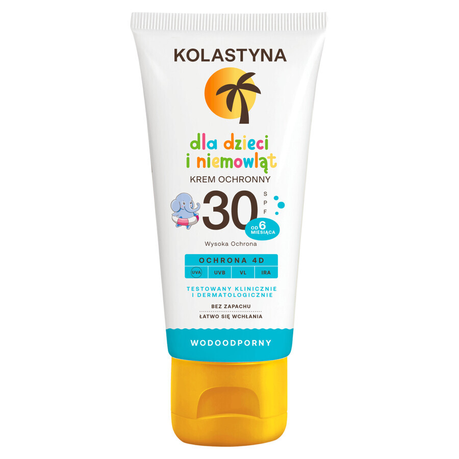 Cumpără Kolastyna, cremă de protecție solară pentru copii și bebeluși, de la vârsta de 6 luni, SPF 30, 75 ml Kolastyna, cremă de protecție solară pentru copii și bebeluși, de la vârsta de 6 luni, SPF 30, 75 ml