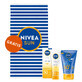 Nivea Sun Kids Protect &amp; Care Set, 5in1 sun protection lotion for kids, SPF 50+, 50 ml +v high protection anti-aging cream, SPF 50, 50 ml + free beach towel