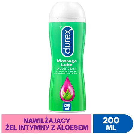 Durex, gel hidratante íntimo y de masaje 2en1, aloe, 200 ml