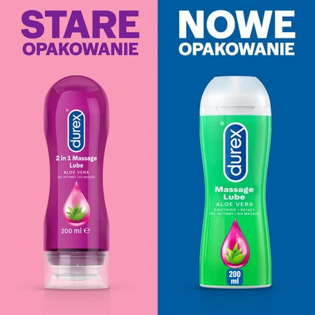 Durex, gel hidratante íntimo y de masaje 2en1, aloe, 200 ml