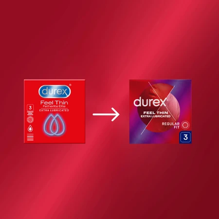Durex Fetherlite Elite, condooms met meer glijmiddel, dunner, 3 stuks
