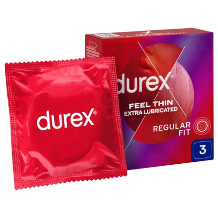Durex Fetherlite Elite, condooms met meer glijmiddel, dunner, 3 stuks