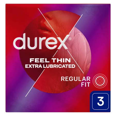 Durex Fetherlite Elite, condooms met meer glijmiddel, dunner, 3 stuks