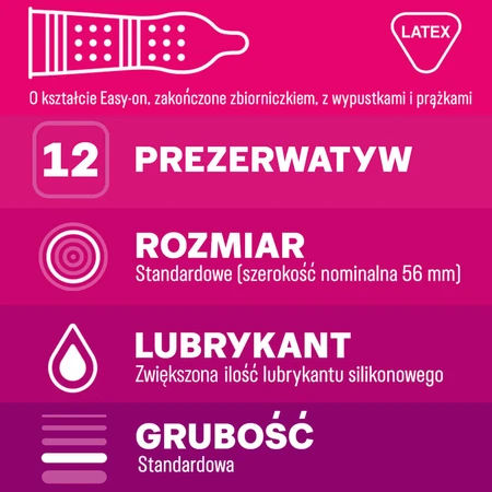Durex Pleasuremax, ribbed ribbed condoms, 12 pieces