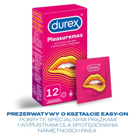 Durex Pleasuremax, ribbed ribbed condoms, 12 pieces