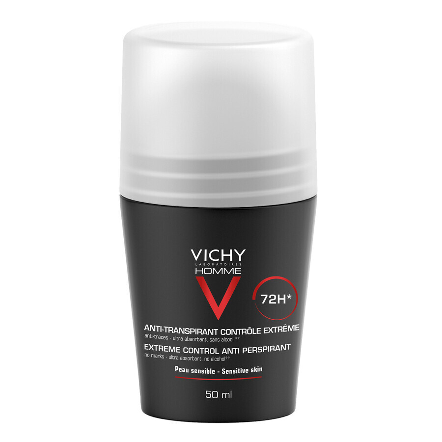 Shop Vichy Homme, Roll-on Antitranspirant für Männer, 72 Stunden Schutz, 50 ml Vichy Homme, Roll-on Antitranspirant für Männer, 72 Stunden Schutz, 50 ml