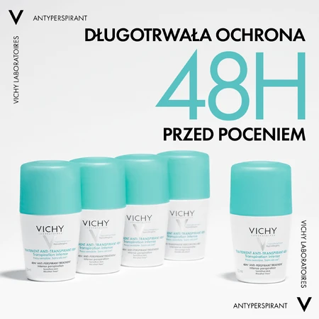 Vichy, antitranspirante roll-on, tratamiento contra la sudoración excesiva, 48 h, 50 ml