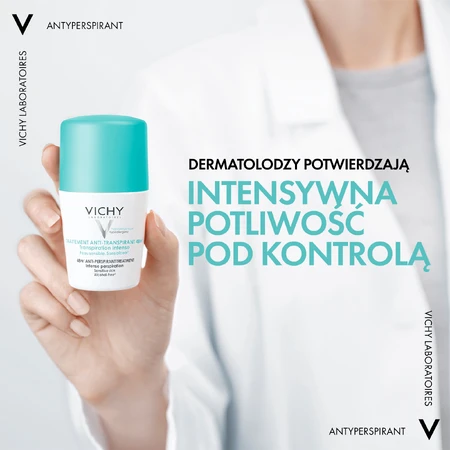 Vichy, antitranspirante roll-on, tratamiento contra la sudoración excesiva, 48 h, 50 ml