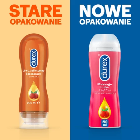 Durex, gel estimulante íntimo y de masaje 2en1, guaraná, 200 ml