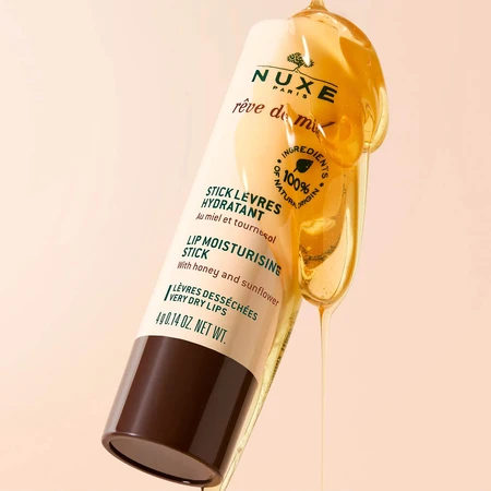 Nuxe Reve de Miel, labial hidratante para labios secos y agrietados, 4 g
