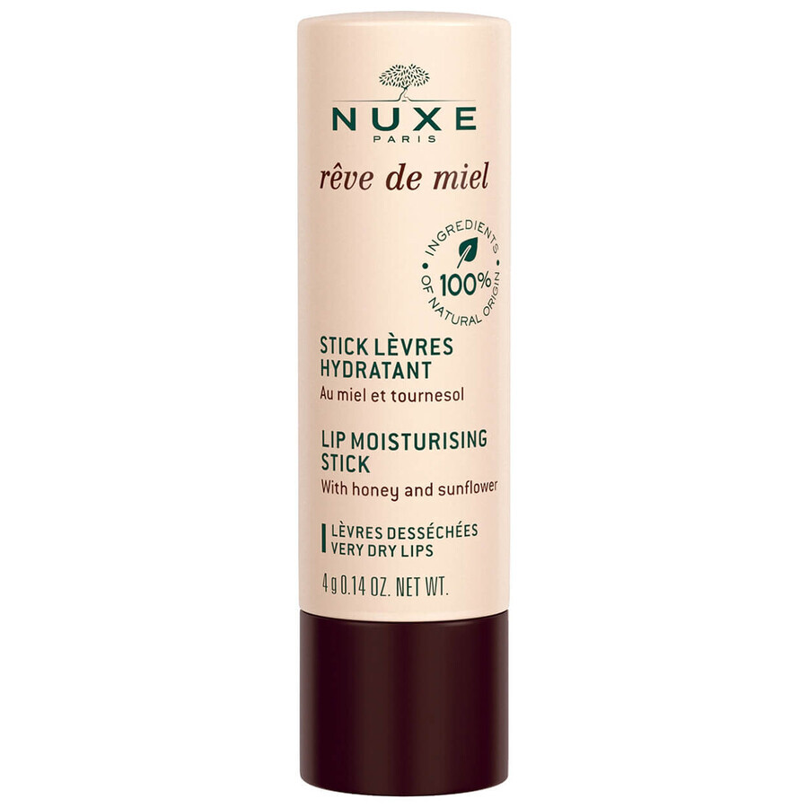 Nuxe Reve de Miel, moisturizing lipstick for dry and chapped lips, 4 g
