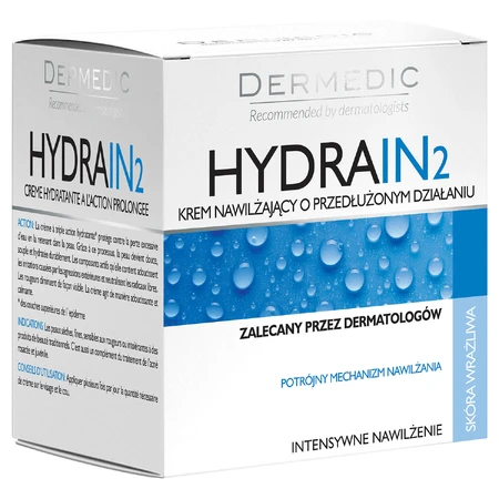 Dermedic Hydrain 2, crema hidratante de acción prolongada, piel sensible, 50 g