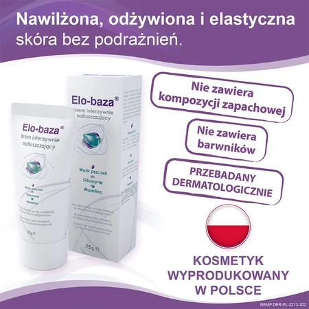 Elo-base, intensive moisturizing cream, very dry, sensitive and allergic skin, 75 g