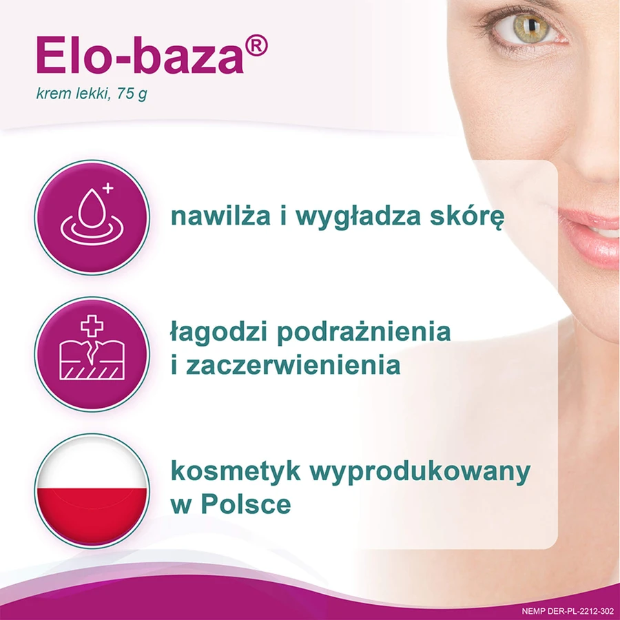 Elo-base, crème légère, peaux très sensibles et sèches, 75 g