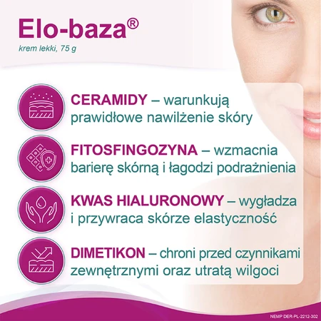 Elo-base, crème légère, peaux très sensibles et sèches, 75 g