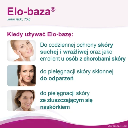 Elo-base, crème légère, peaux très sensibles et sèches, 75 g