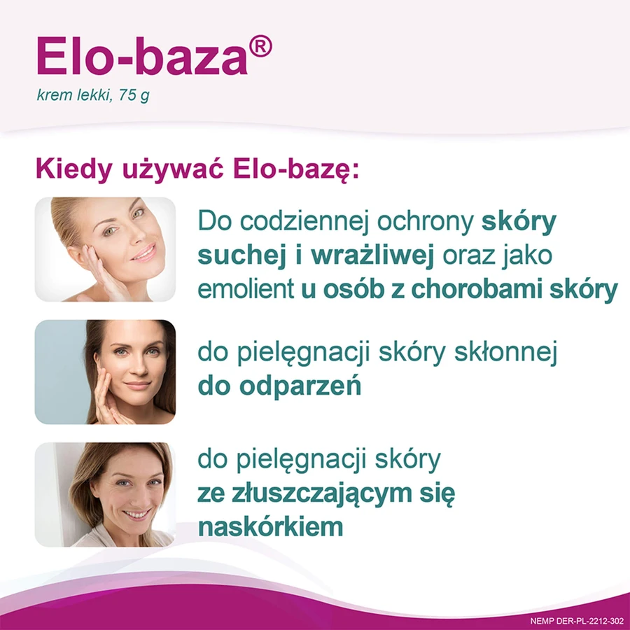 Elo-base, crème légère, peaux très sensibles et sèches, 75 g