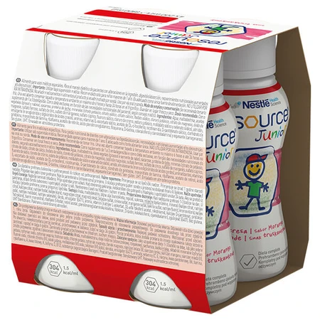 Resource Junior, nutritionele bereiding vanaf 1 jaar, aardbeiensmaak, 4 x 200 ml