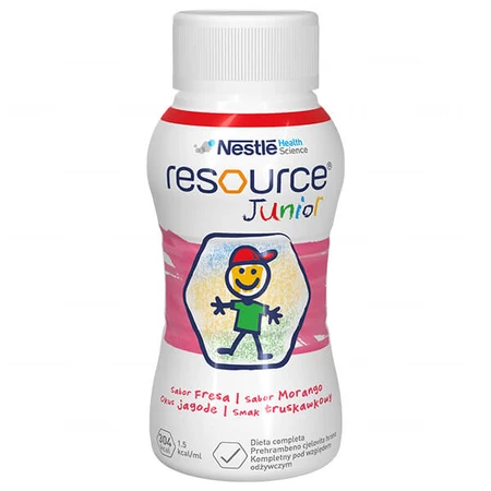 Resource Junior, nutritionele bereiding vanaf 1 jaar, aardbeiensmaak, 4 x 200 ml