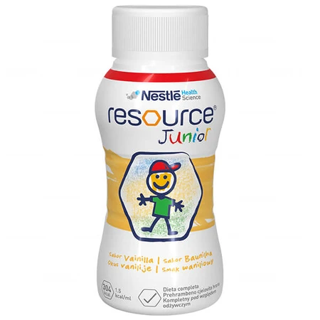 Resource Junior, preparación nutricional para mayores de 1 año, sabor vainilla, 4 x 200 ml