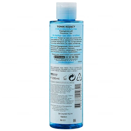La Roche-Posay Toleriane, tónico facial calmante con pH fisiológico, piel sensible, 200 ml
