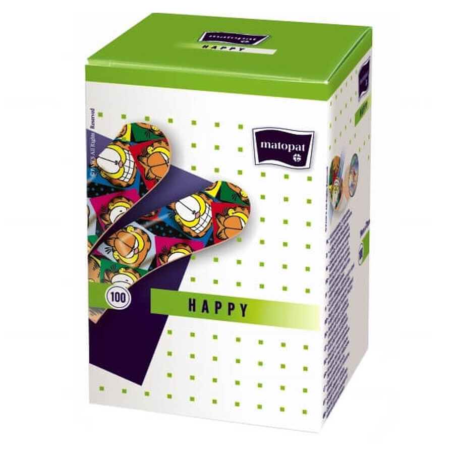 Comprar Matopat Happy, tiritas para niños y adolescentes, con apósito, Garfielfd, 19 mm x 76 mm, 100 unidades Matopat Happy, tiritas para niños y adolescentes, con apósito, Garfielfd, 19 mm x 76 mm, 100 unidades