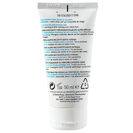 La Roche-Posay Nutritic Intense, cuidado intensivo nutritivo y regenerador para pieles secas, 50 ml