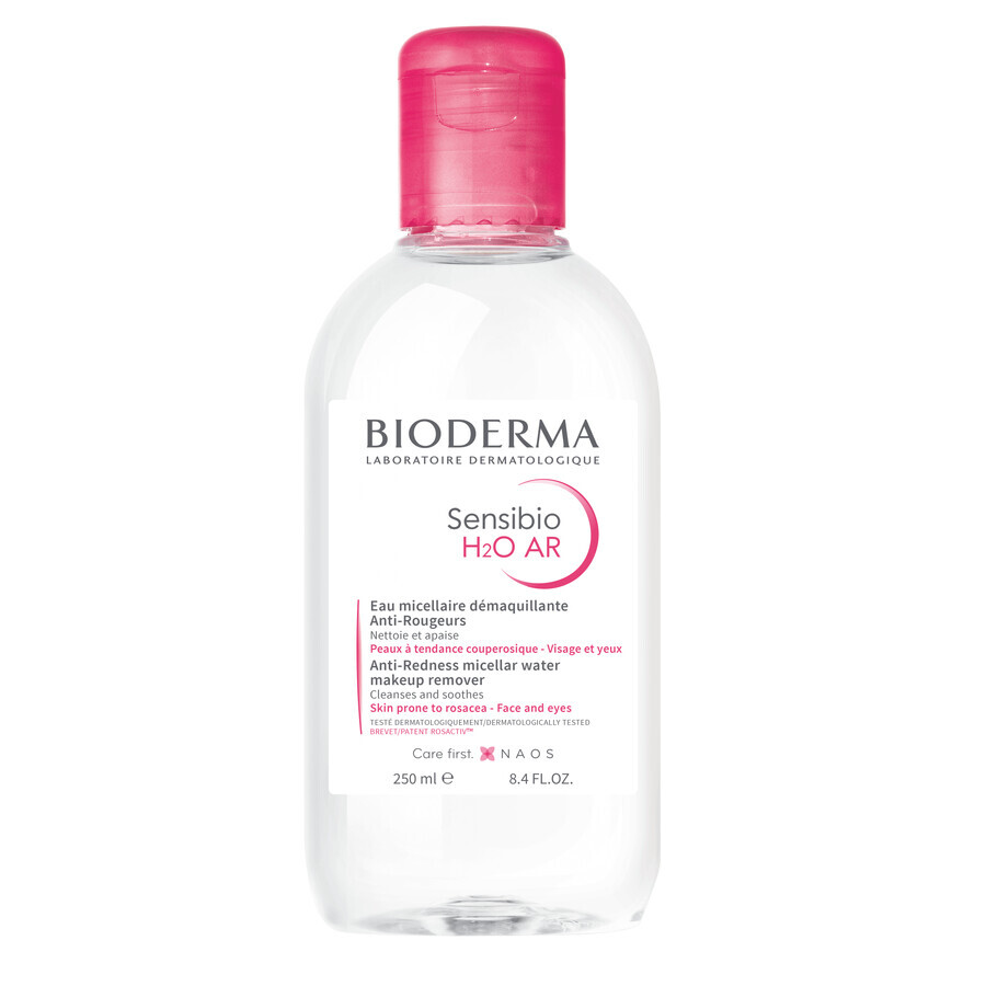 Bioderma Sensibio H2O AR, agua micelar, pieles sensibles y vasculares, 250 ml
