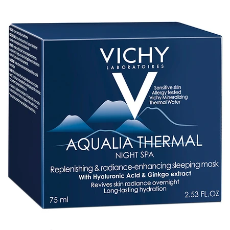 Vichy Aqualia Thermal, hydraterende en herstellende nachtgelcrème, Night Spa, 75 ml
