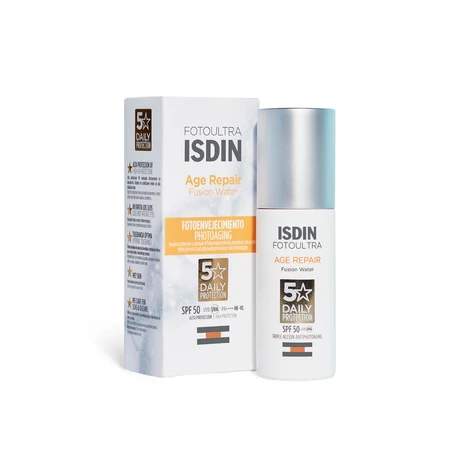 Isdin Fusion Water Age Repair zonbeschermingsvloeistof voor gezicht met SPF 50, 50 ml