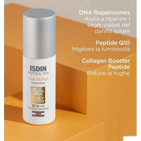 Isdin Fusion Water Age Repair zonbeschermingsvloeistof voor gezicht met SPF 50, 50 ml