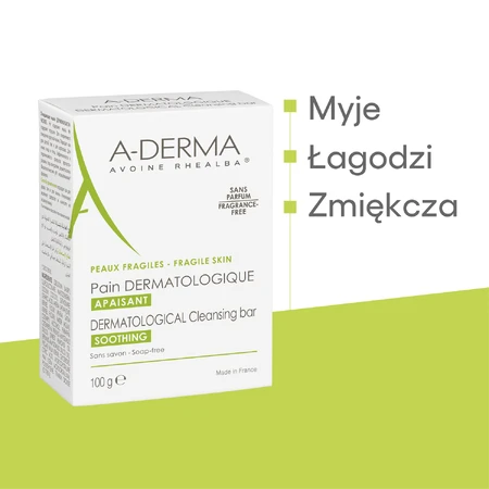 A-Derma, barra dermatológica limpiadora para rostro y cuerpo, 100 g