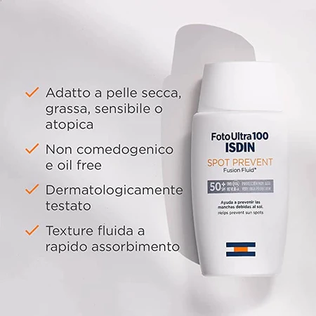 Isdin Spot Prevent Fusion Zonnebeschermingsvloeistof voor gezicht met SPF 50+ , 50 ml