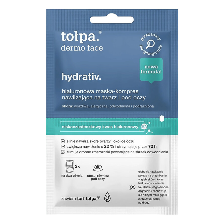 Buy Tolpa Dermo Face Hydrativ, hydrating hyaluronic mask for face and eyes, 6 ml x 2 sachets Tolpa Dermo Face Hydrativ, hydrating hyaluronic mask for face and eyes, 6 ml x 2 sachets