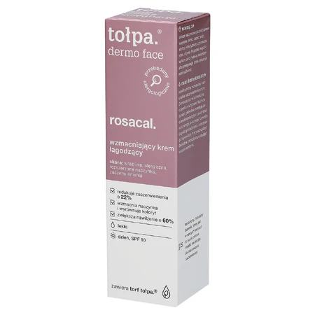 Tolpa Dermo Face, Rosacal, beruhigende und stärkende Creme, leicht, SPF 10, tagsüber, 40 ml