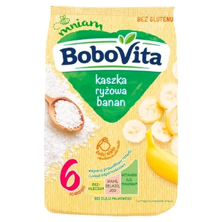 BoboVita Papilla de arroz, plátano, sin lácteos, sin gluten, a partir de 6 meses, 180 g