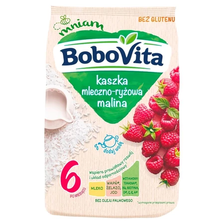 BoboVita Milch-Reis-Brei, Himbeere, glutenfrei, nach 6 Monaten, 230 g