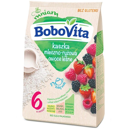 BoboVita Milchreisbrei, Waldfrüchte, glutenfrei, ab 6 Monaten, 230 g