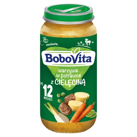 BoboVita Dinner, vegetables in a dish with veal, after 12 months, 250 g