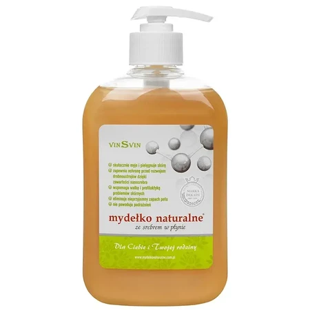 VinSvin, jabón líquido natural con nanoplata, 500 ml